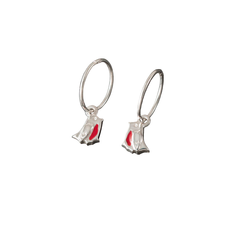 Robin Silver 9ct Yellow Gold Earrings with Enamel - E171 Shetland