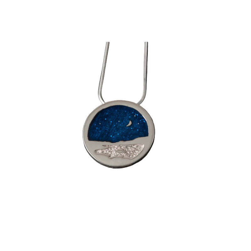 Clousta Round Silver/9ct Yellow Gold Pendant with Enamel - P200 Shetland