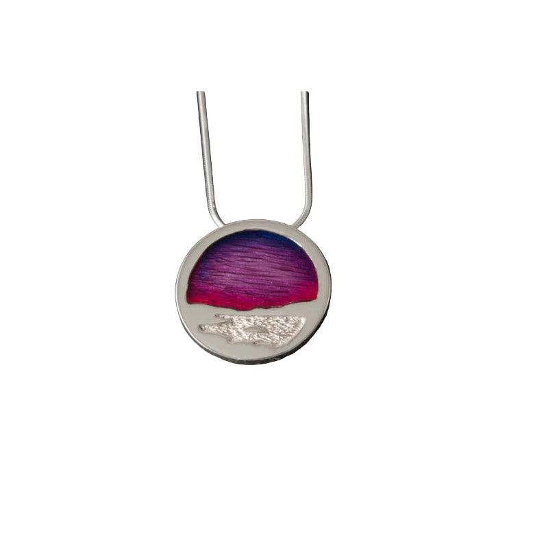 Clousta Round Silver/9ct Yellow Gold Pendant with Enamel - P200 Shetland