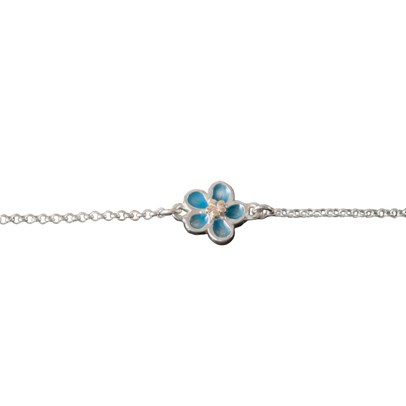 Forget Me No Silver/9ct Yellow Gold Bracelet with Enamel - EBR181 Shetland