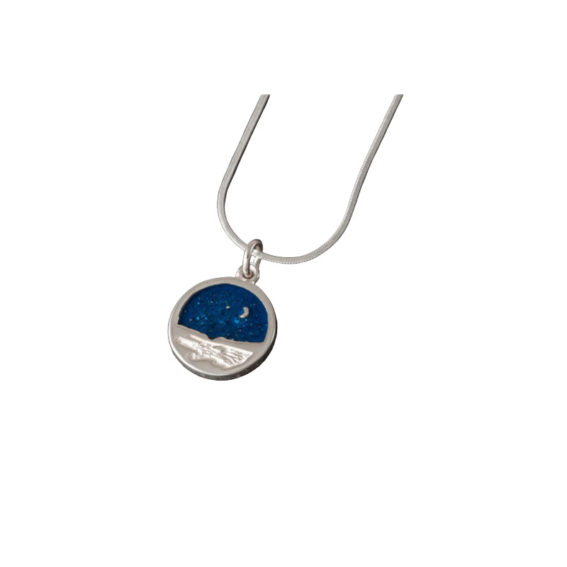 Clousta Mini Round Silver/9ct Yellow Gold Pendant with Enamel - P201 Shetland