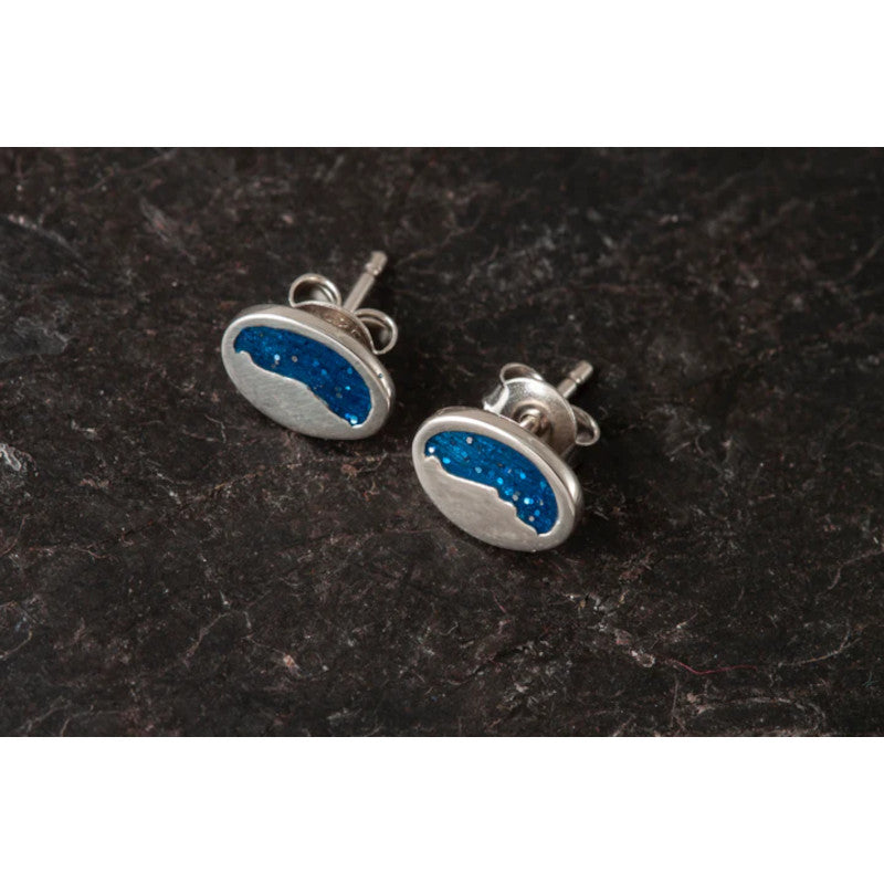 Foula Mini Silver/9ct Yellow Gold Stud or Drop Earrings with Enamel - FE511 Shetland