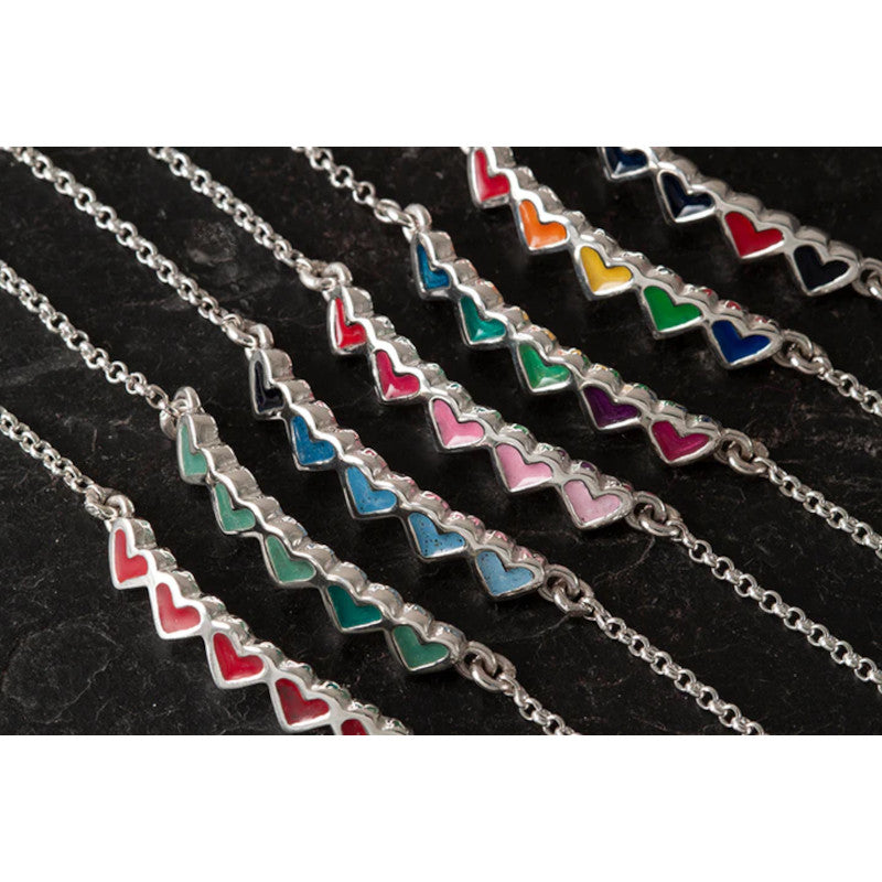 Peerie Smoorkins Five Hearts Bracelet with Enamel - BR357 Shetland