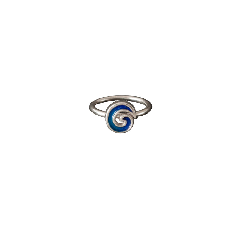 Seascape Mini Wave Ring with Enamel - SSR222 Shetland