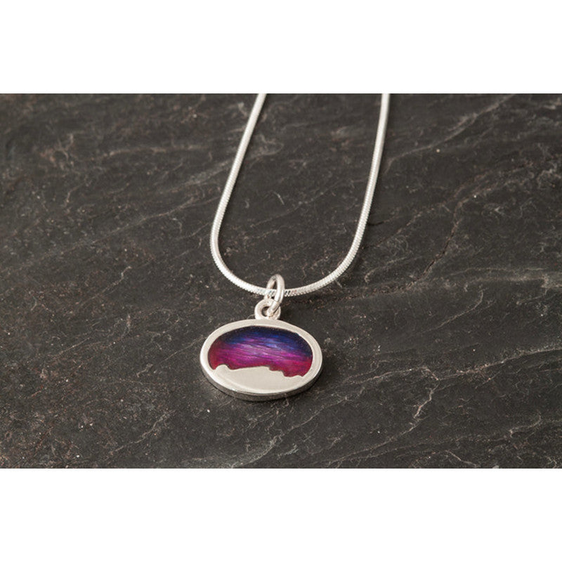 Foula Small Oval Silver Pendant with Enamel - FP501 Shetland