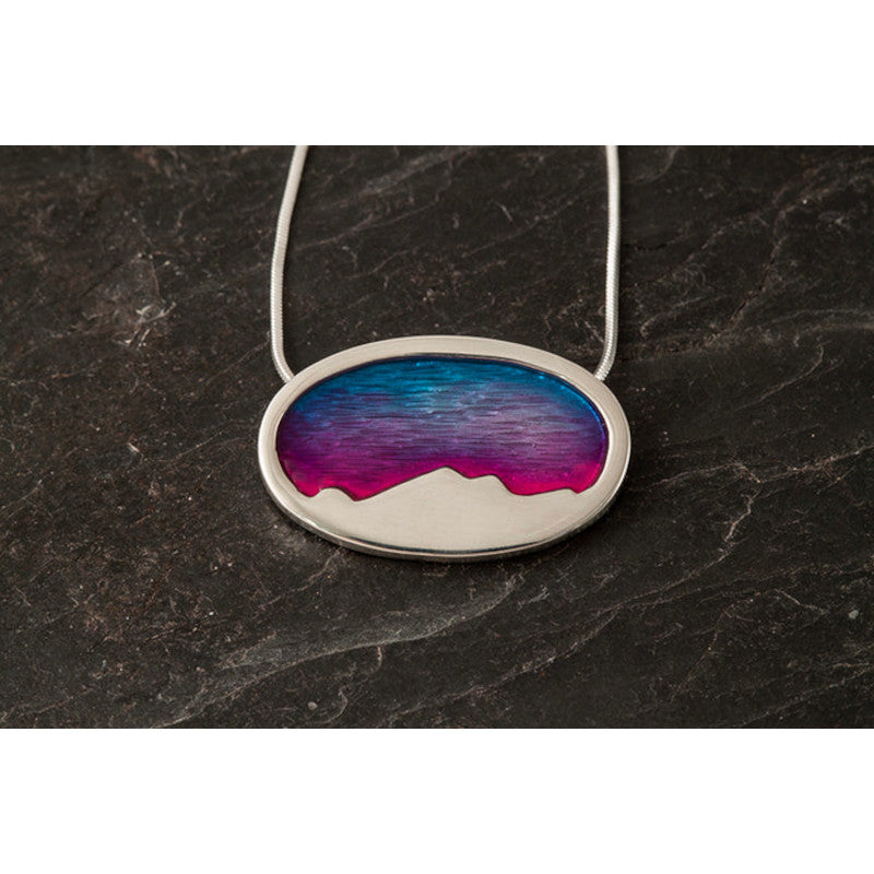 Foula Oval Silver Pendant with Enamel - FP500 Shetland
