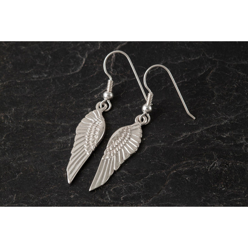 Freija Silver or 9ct Yellow Gold Wing Earrings FRE07D Shetland