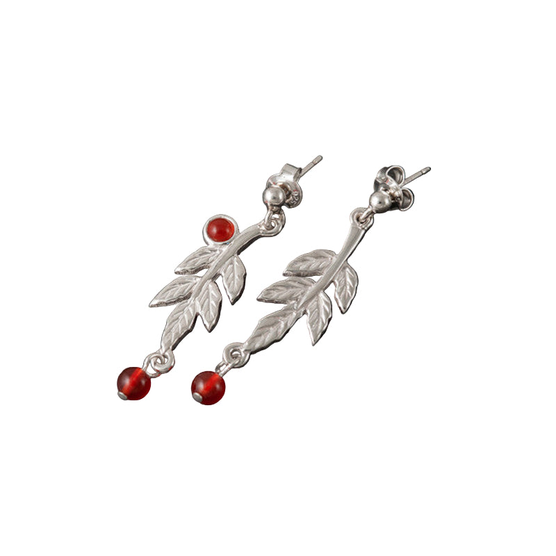 Rowan Silver/9ct Yellow Gold Drop Earrings With Carnelian - E547 Shetland