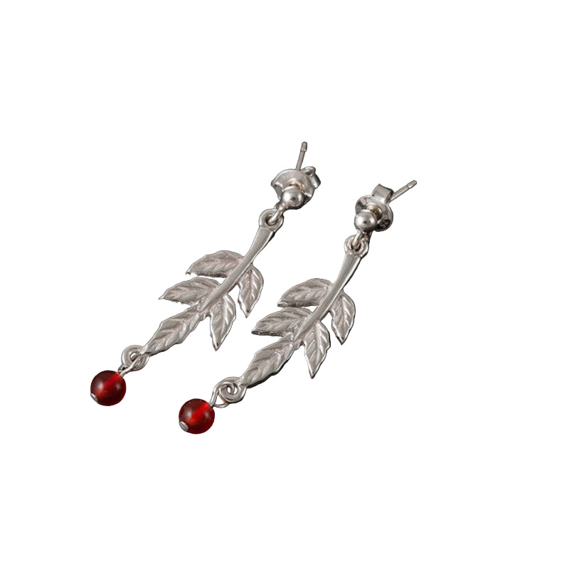Rowan Silver/9ct Yellow Gold Drop Earrings With Carnelian - E540 Shetland