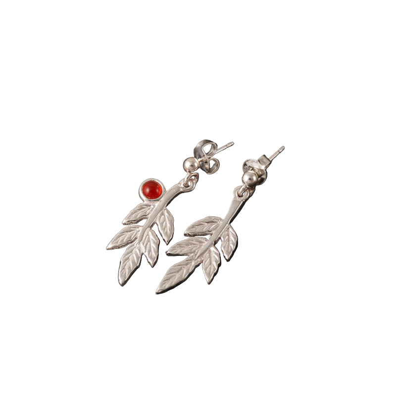 Rowan Silver/9ct Yellow Gold Drop Earrings With Carnelian - E548 Shetland