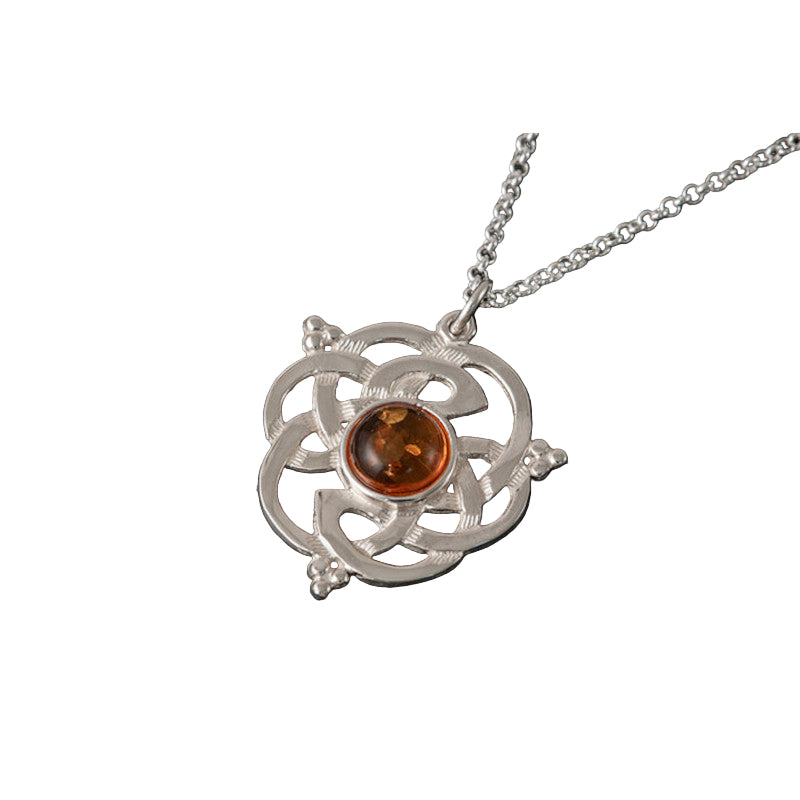 Celtic Knot Pendant Silver or Gold Amber or Amethyst AP130 Shetland