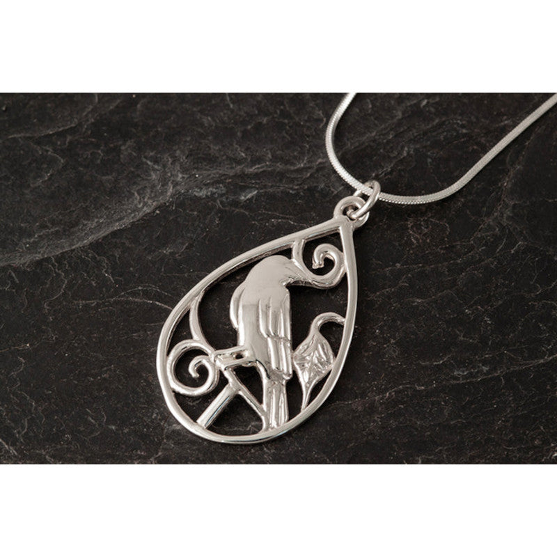 Freija Silver Or 9ct Yellow Gold Raven Pendant - FRP04 Shetland