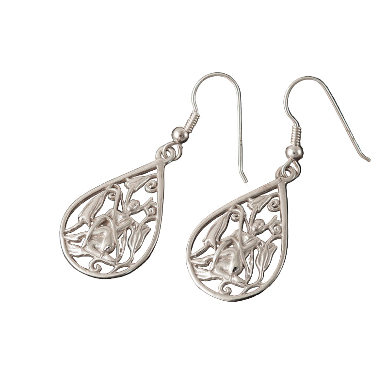 Freija Silver or 9ct Yellow Gold Drop Earrings - FRE03D Shetland