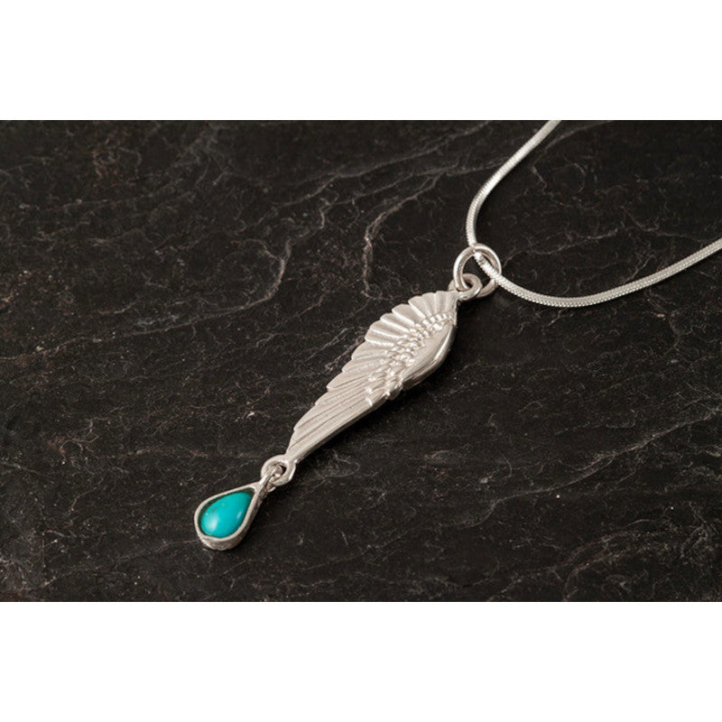 Freija Sterling Silver Pendant With Gemstone - FRP07T Shetland