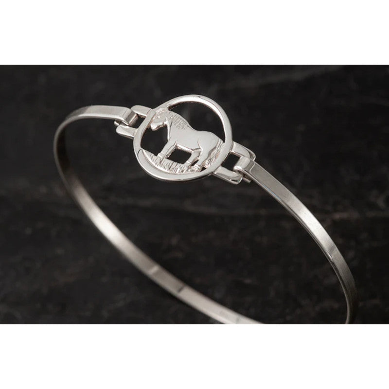 Pony Sterling Silver or 9ct Yellow Gold Bangle - BA614