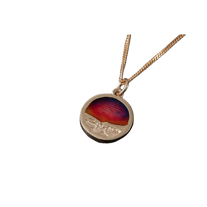 Clousta Mini Round Silver/9ct Yellow Gold Pendant with Enamel - P201 Shetland