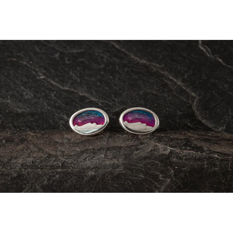 Foula Mini Silver/9ct Yellow Gold Stud or Drop Earrings with Enamel - FE511 Shetland