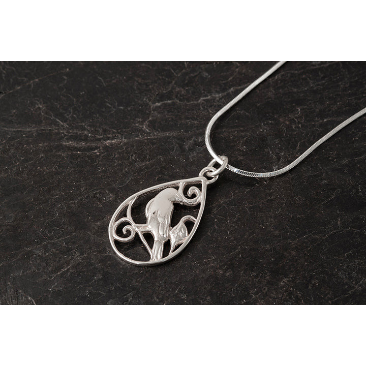 Freija Silver Or 9ct Yellow Gold Raven Pendant - FRP04 Shetland