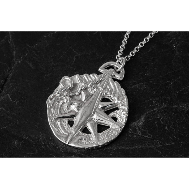 60 Degree North Sterling Silver Large Pendant - P610