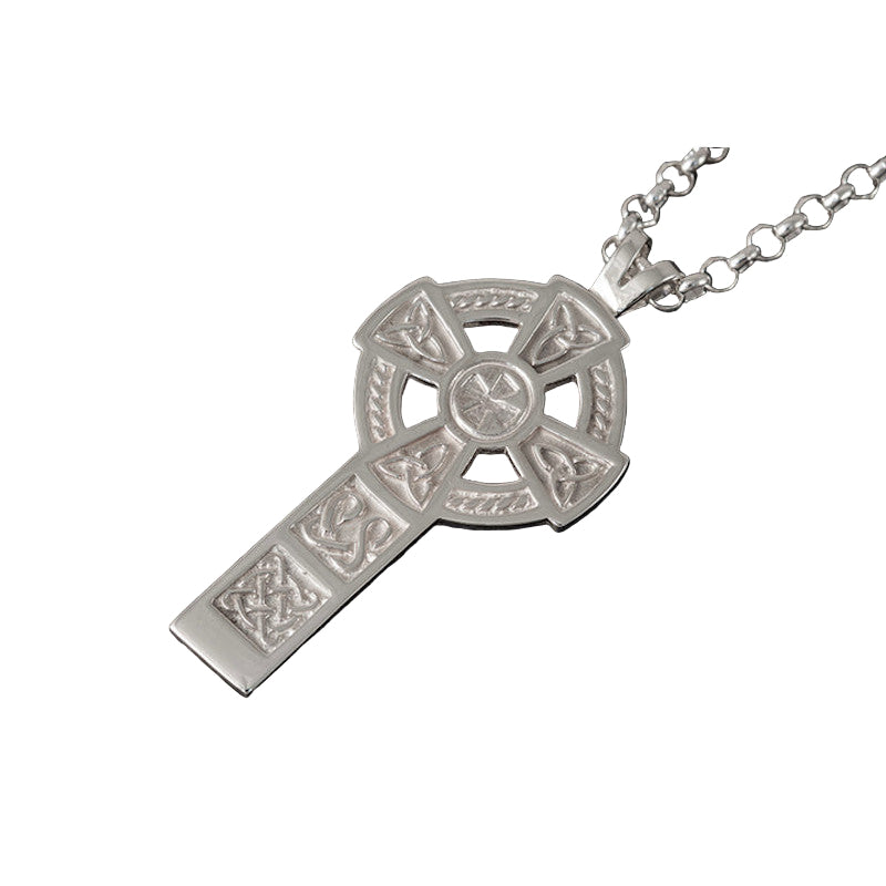 Celtic Cross Small or Large Silver Pendant - P288 Shetland