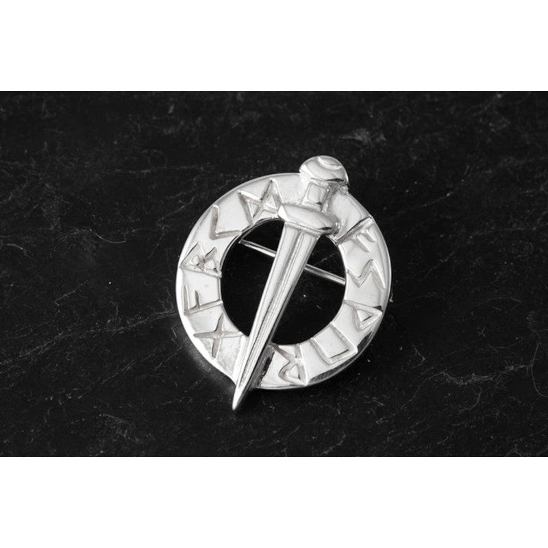 Viking Runes Sterling Silver Brooch - B630 - Ogham Jewellery