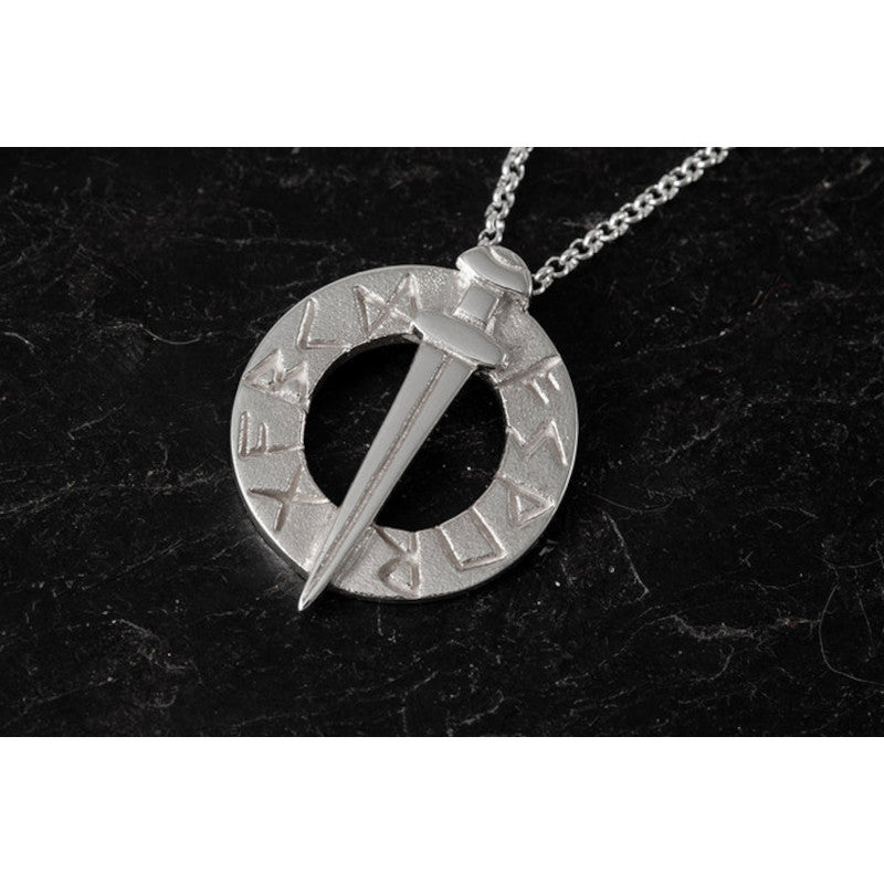 Viking Runes Sterling Silver Pendant - P630