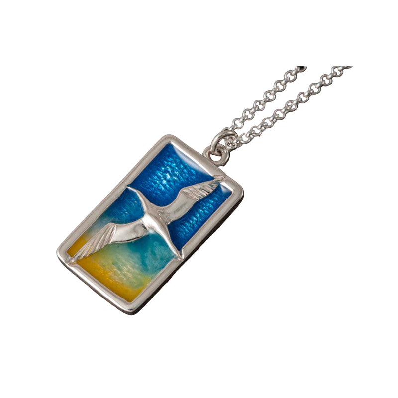 Gannet Sterling Silver Pendant with Enamel - P820 Shetland
