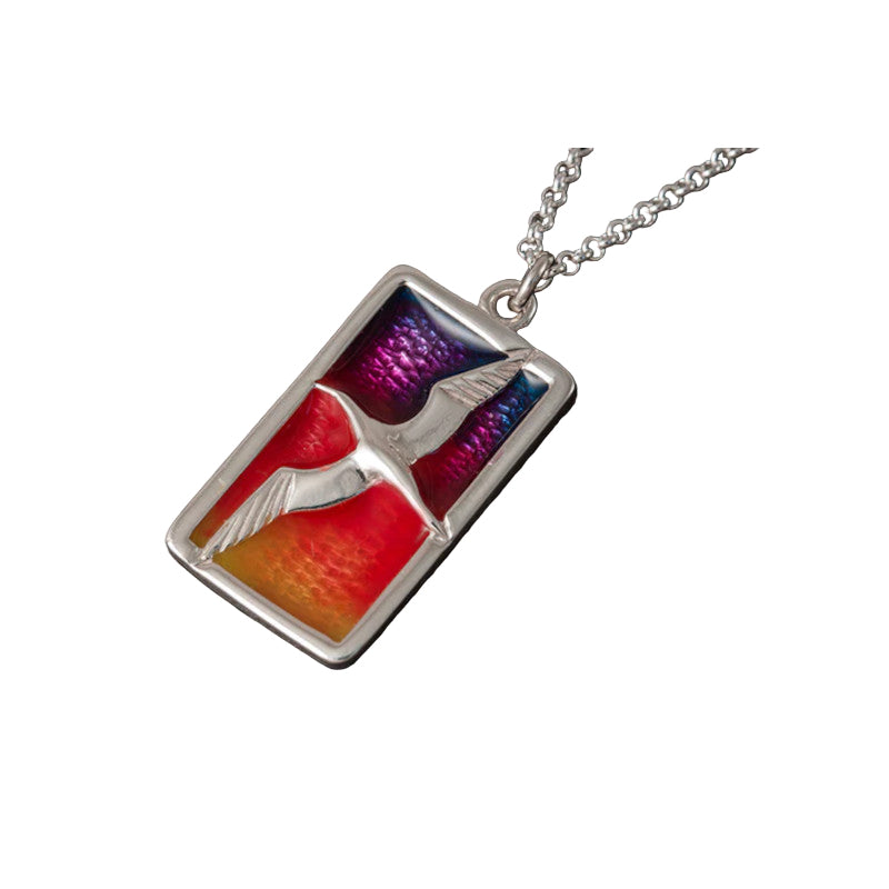 Gannet Sterling Silver Pendant with Enamel - P820 Shetland