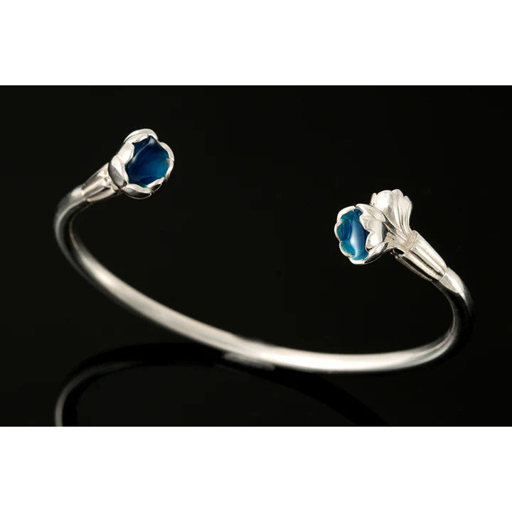 Freija Silver Or Gold Bangle With Enamel - FRBA01E Shetland