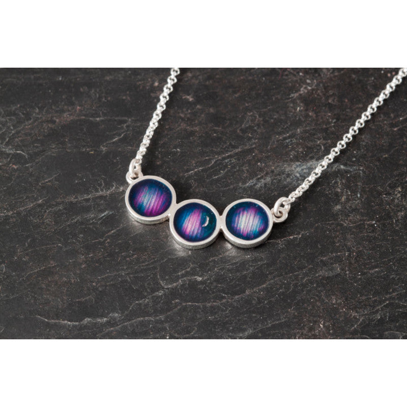 Mirrie Dancers Round Necklet Silver/9ct Yellow Gold - MDP200 Shetland