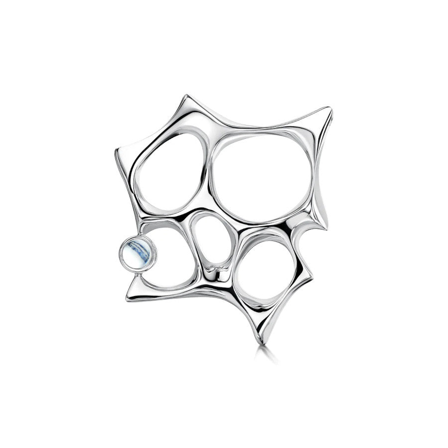 Sculpted By Time Sterling Silver and Moonstone Brooch - MO-SBX270