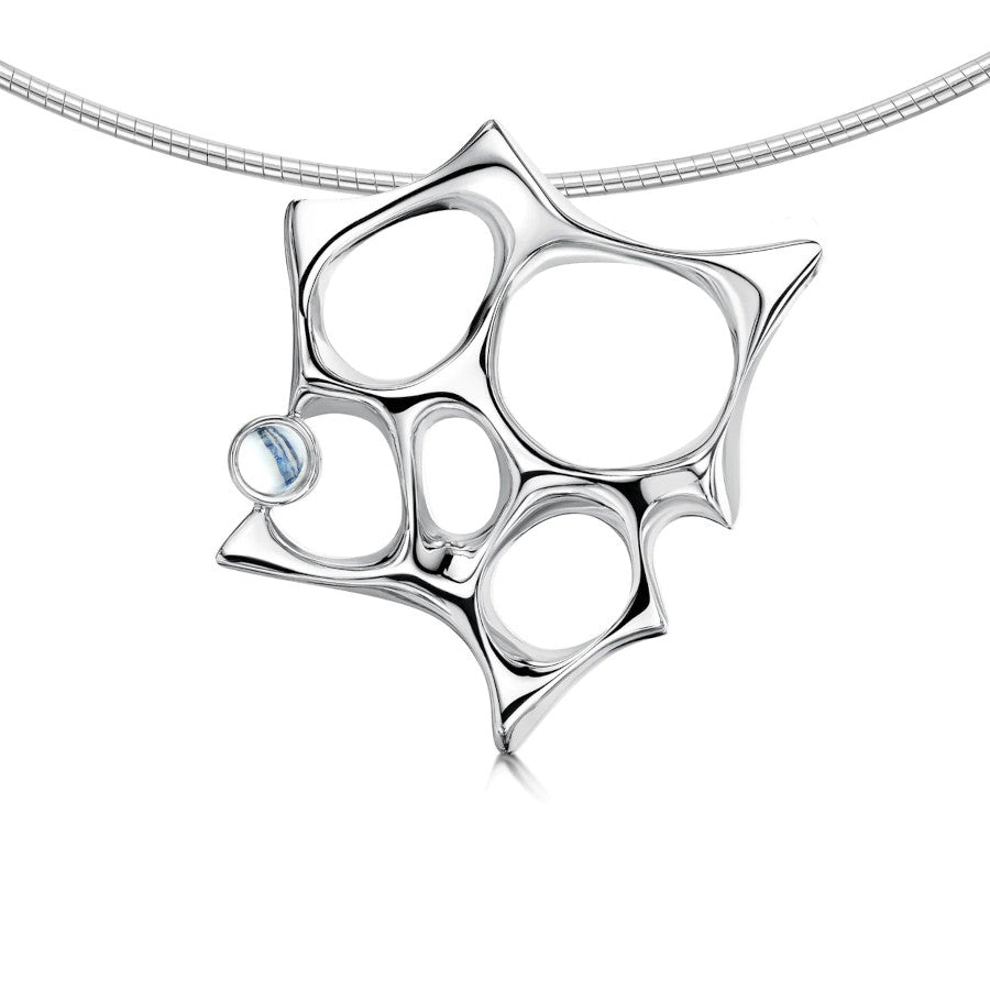 Sculpted By Time Sterling Silver and Moonstone Necklace - MO-SNXX270