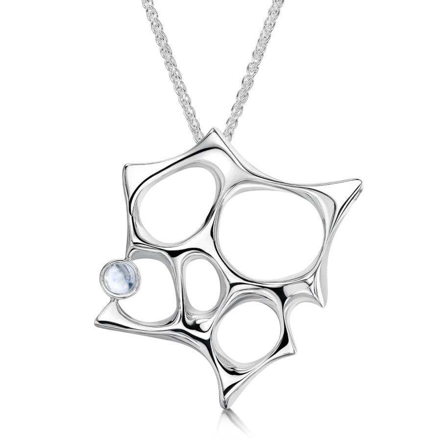 Sculpted By Time Sterling Silver and Moonstone Pendant - MO-SP270