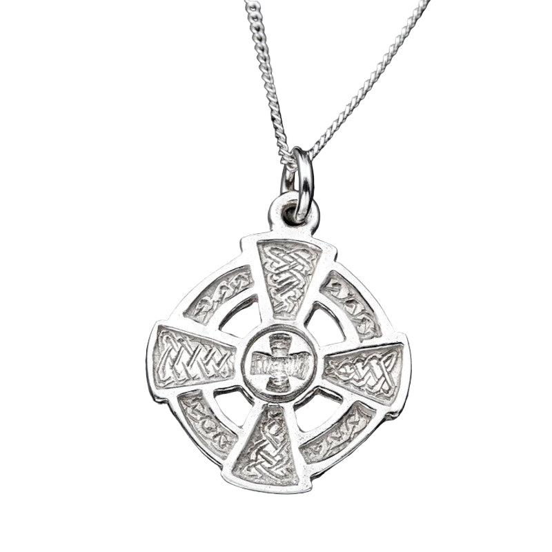 Celtic Cross Silver/9ct Yellow Gold Pendant - P122 Shetland
