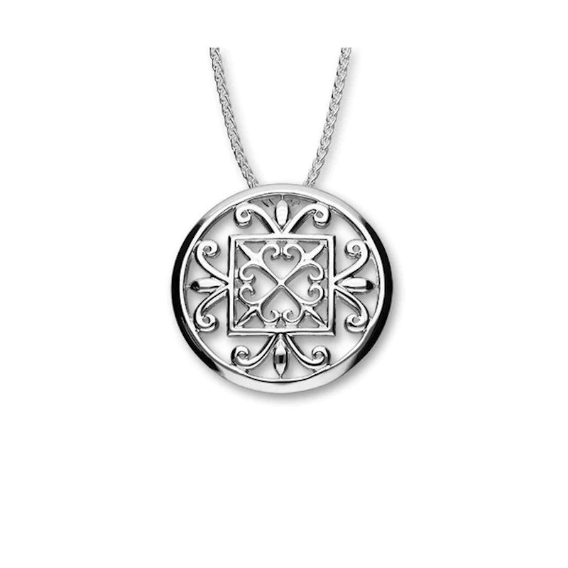 St Magnus Sterling Silver Large Round Pendant - P1241