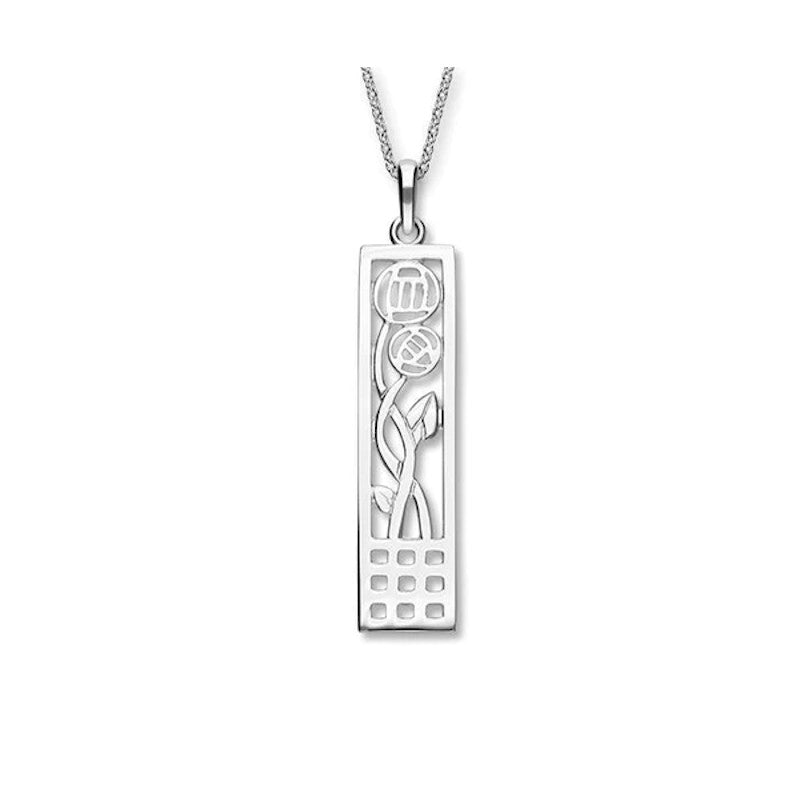 Charles Rennie Mackintosh Silver Long Pendant - P214 Ortak