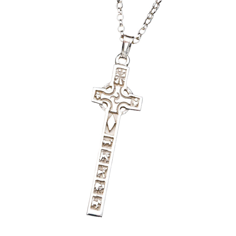 Celtic Cross Silver or 9ct Yellow Gold Pendant - P293 Shetland