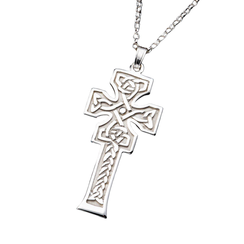 Celtic Cross Silver or 9ct Yellow Gold Pendant - P294 Shetland