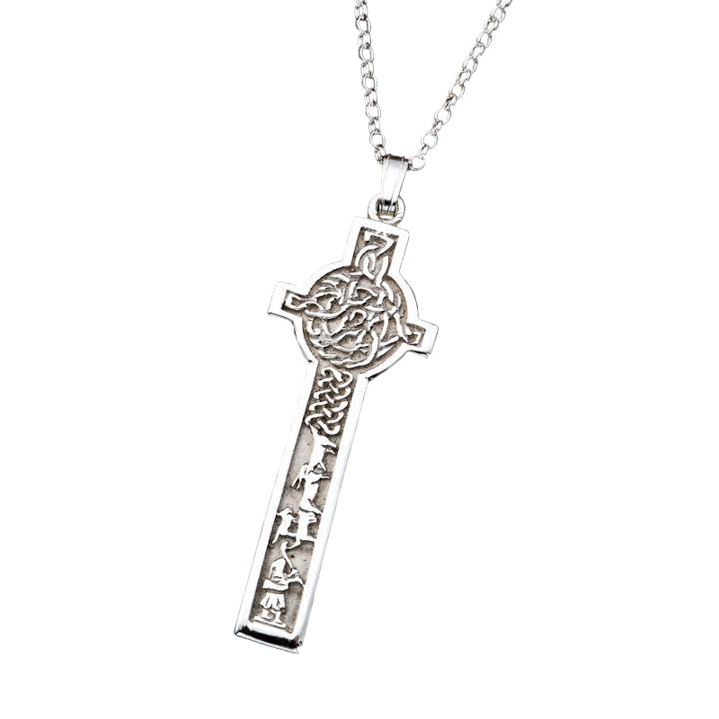 Celtic Cross Silver/9ct Yellow Gold Pendant - P295 Shetland