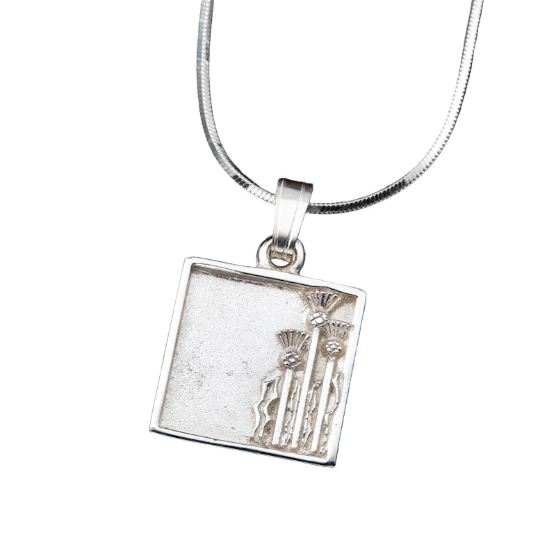 Scottish Thistle Silver/9ct Yellow Gold Pendant - P322 Shetland