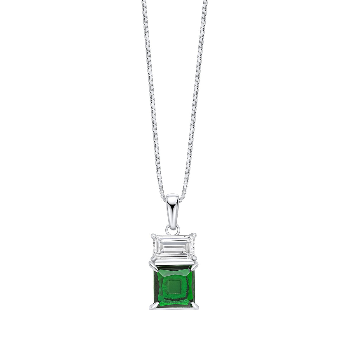 Fiorelli Pendant White and Green Cubic Zirconia