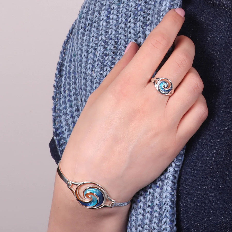 Pentland Sterling Silver and Enamel Bangle - EBLX51-PENT Sheila Fleet