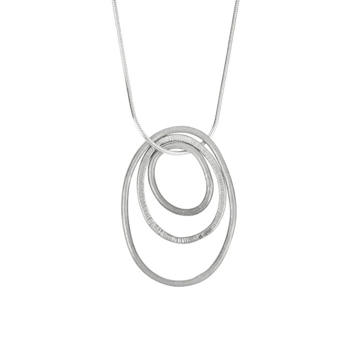 Elements Sterling Silver or Silver and Rose Gold Trio Pendant Aurora