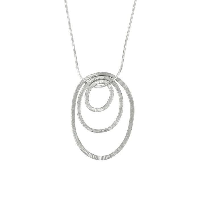 Elements Sterling Silver or Silver and Rose Gold Trio Pendant Aurora