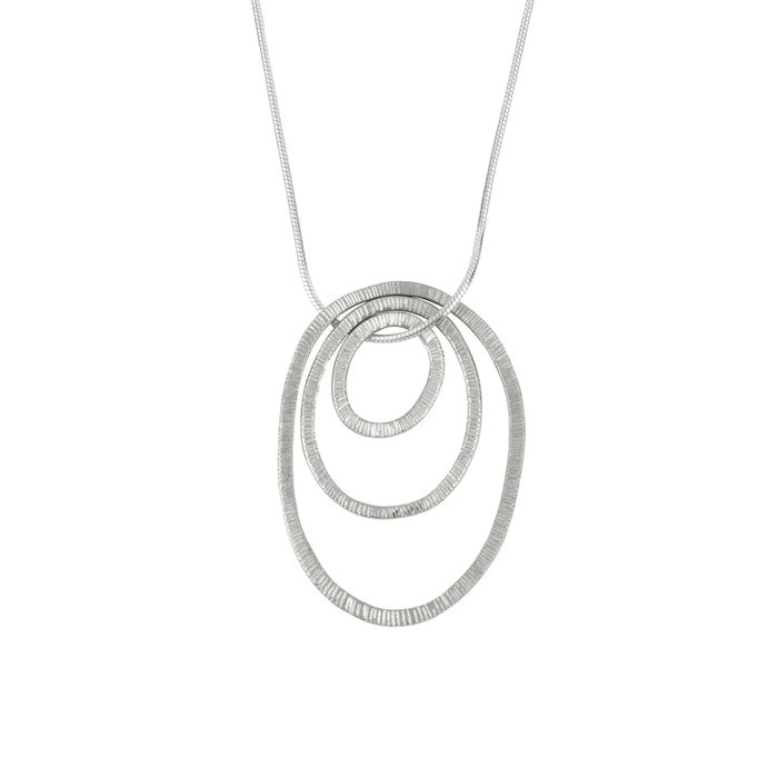 Elements Sterling Silver or Silver and Rose Gold Trio Pendant