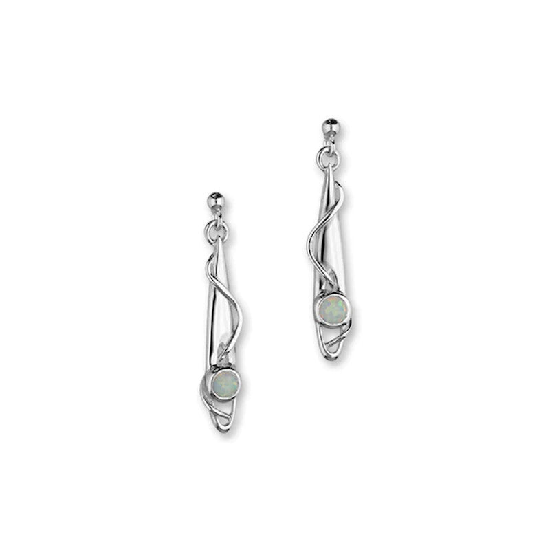 Aurora Sterling Silver Drop Earrings With Opal - SE161 Ortak