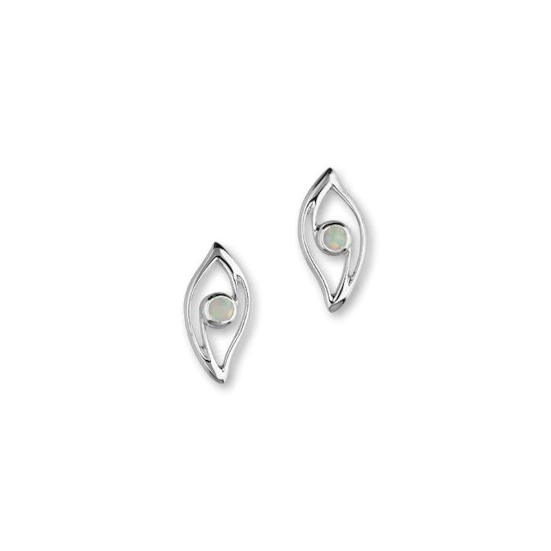 Harlequin Silver Stud Earrings With Opal - SE358 Ortak