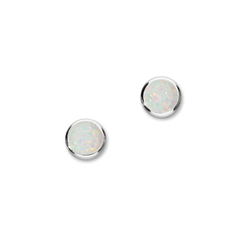 Harlequin Sterling Silver Stud Earrings With Opal - SE363 Ortak