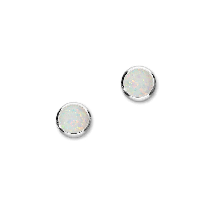 Harlequin Sterling Silver Stud Earrings With Opal - SE363