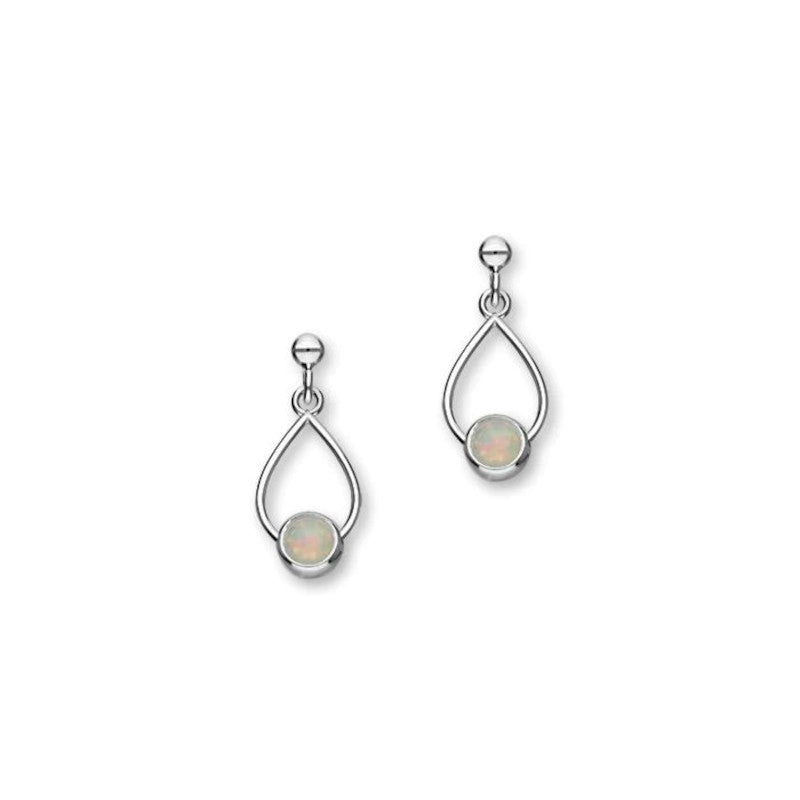 Simply Stylish Sterling Silver Drop Earrings With Opal - SE374